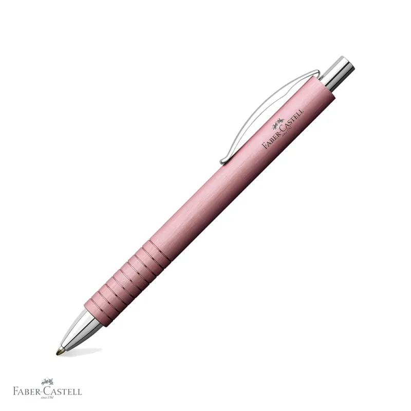 Preferatul clienților Pix premium Faber-Castell Essentio Aluminium Rose, mecanism, mina neagra B, design elegant pentru birou