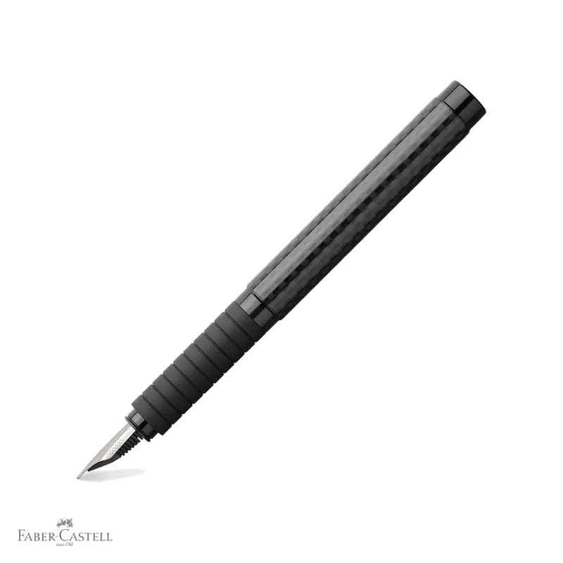 Cumpărături sigure Stilou premium Faber-Castell Basic Black Carbon, penita otel inoxidabil M, corp fibra de carbon negru