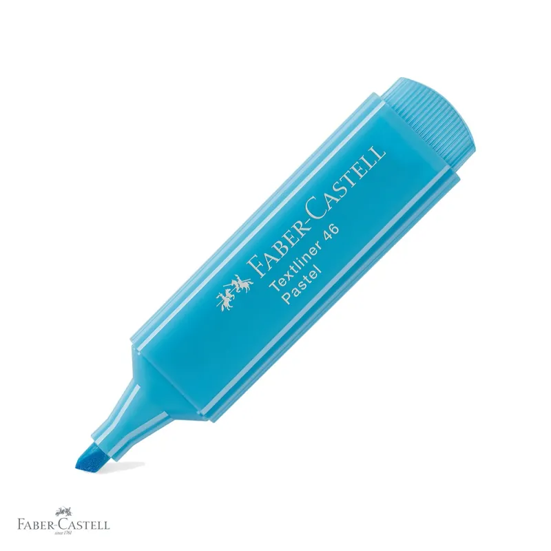 Calitate înaltă Textmarker pastel Faber-Castell 1546, varf tesit 3 grosimi, culoare bleu, pentru evidentiere pe hartie