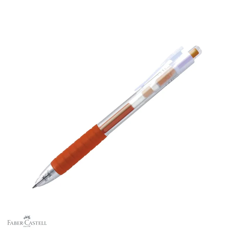 Chilipir Pix cu gel Faber-Castell Fast Gel, varf 0.7 mm, uscare rapida, portocaliu, pentru scriere confortabila