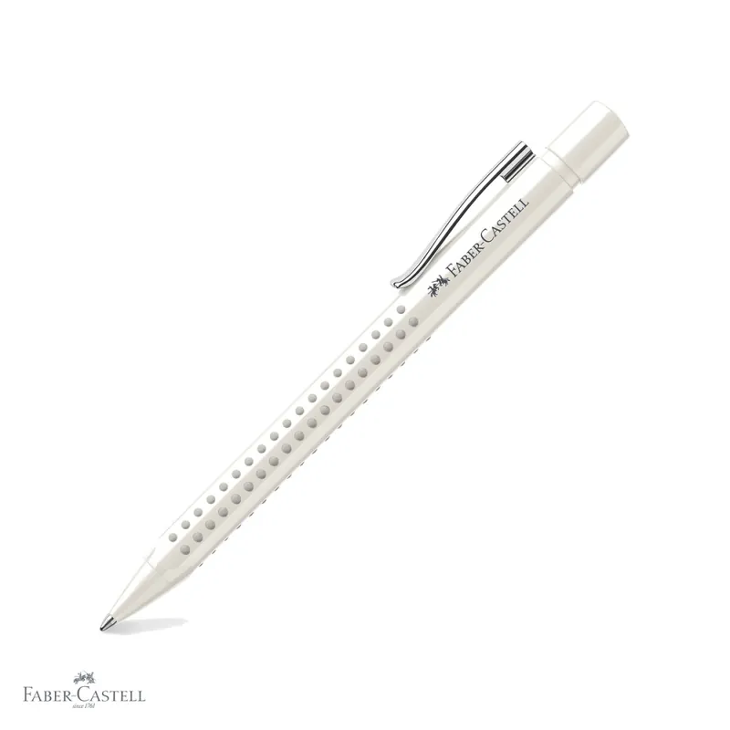 Mai ieftin Pix cu mecanism Faber-Castell Grip 2010, forma ergonomica triunghiulara, zona anti-alunecare, culoare alb cocos