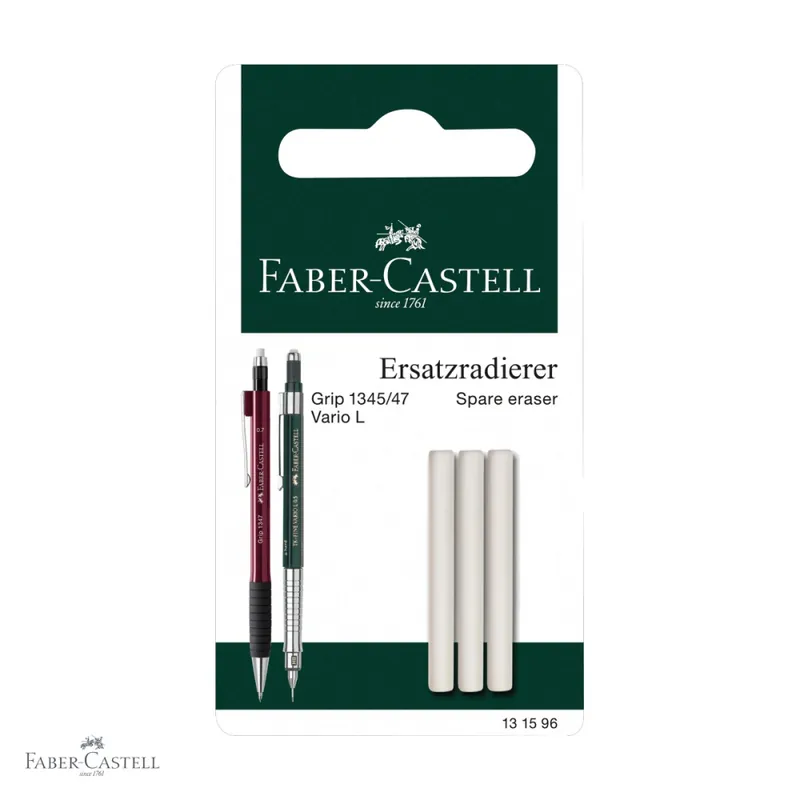 Noutate Rezerva radiera Faber-Castell Grip 1345/47, set 3 bucati, compatibila creion mecanic