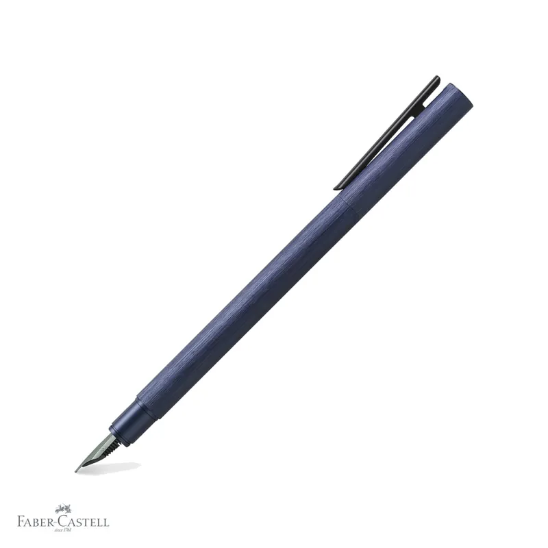 Popular Stilou Faber-Castell Neo Slim Aluminium, penita F din otel inoxidabil, corp metalic albastru, pentru profesionisti