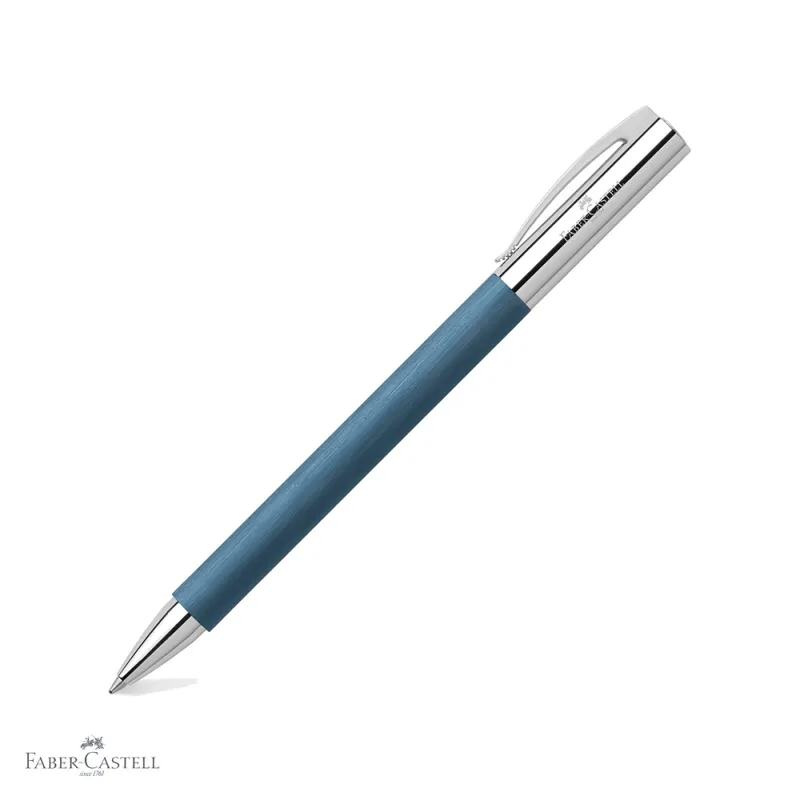 Pix premium Faber-Castell Ambition Precious Resin albastru, mecanism rotativ, rezerva neagra B, pentru birou si uz zilnic Preț promoțional