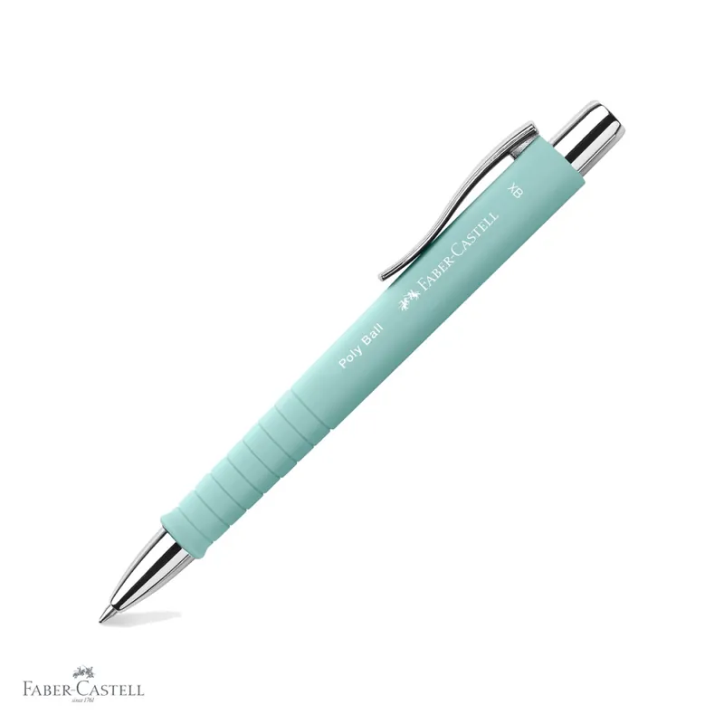 Pix cu mecanism Faber-Castell Poly Ball Bleu Caraibe, grip ergonomic triunghiular, mina albastra XB, editie limitata Vezi acum