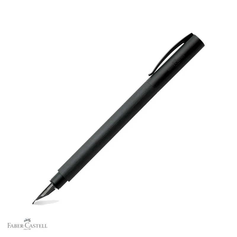 Stilou premium Faber-Castell Ambition All Black, penita otel inoxidabil M, design negru mat, pentru scriere profesionala Noutate