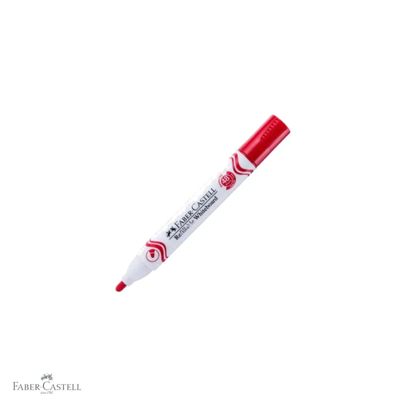 Marker whiteboard Faber-Castell W20, varf 2,25 mm, cerneala pe baza de alcool, rosu Transport gratuit