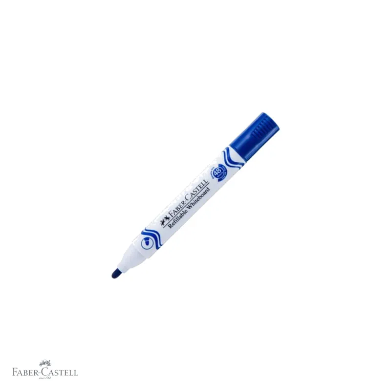 Marker whiteboard Faber-Castell W20, varf 2,25 mm, cerneala pe baza de alcool, albastru Ieftin