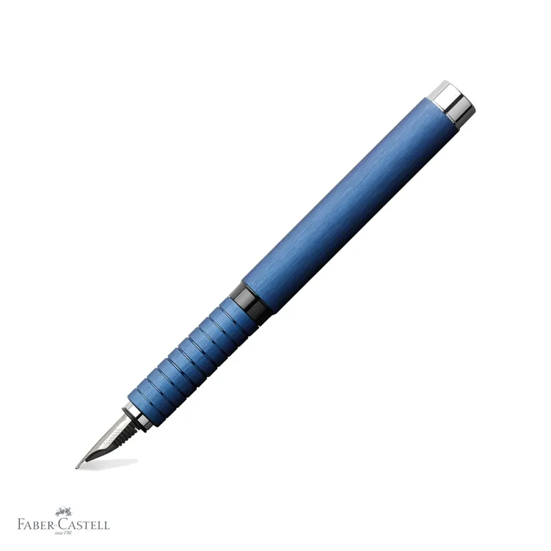 Stilou Faber-Castell Essentio Aluminium, corp albastru, penita B, design modern pentru scriere eleganta Popular