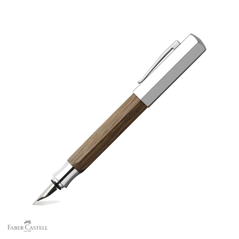 Stilou Faber-Castell Ondoro din lemn de stejar, penita otel inoxidabil, corp hexagonal, pentru scriere premium Livrare rapidă
