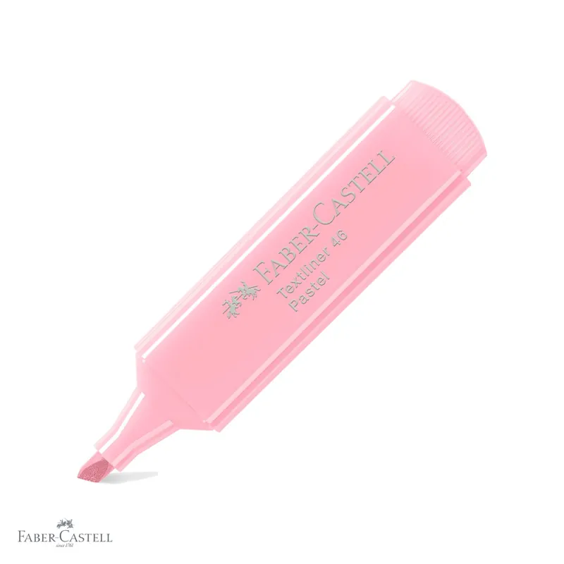 Calitate înaltă Textmarker Faber-Castell pastel Rose Blush, varf tesit 3 grosimi, cerneala pe baza de apa