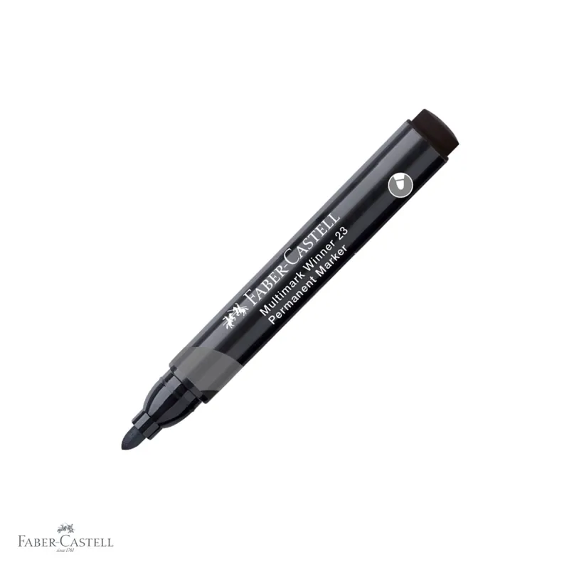 Marker permanent Faber-Castell Winner 23 Multimark, varf rotund 2.8 mm, cerneala pe baza de alcool, negru Transport gratuit