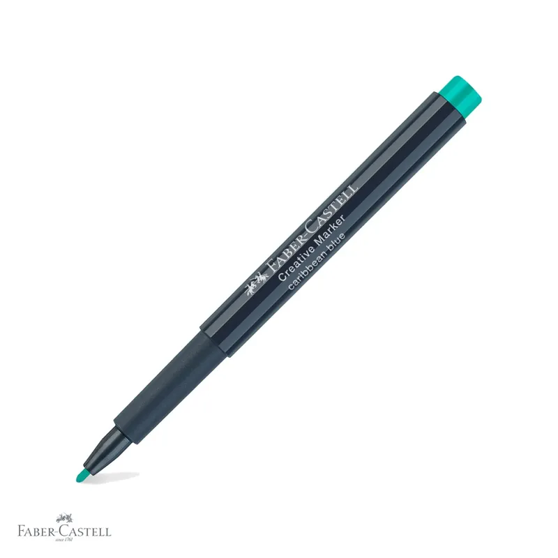 Expediere rapidă Marker creativ Faber-Castell turcoaz Caraibe, varf 1.5 mm, pentru hartie, sticla, plastic si metal