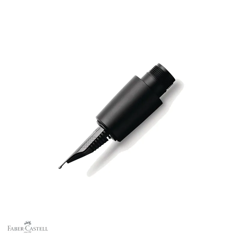 Chilipir Penita stilou Faber-Castell E-motion Pure Black, otel negru, scriere fina (F)