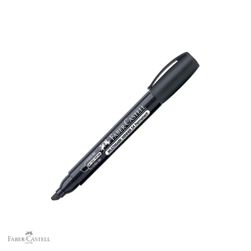 Livrare gratuită Marker permanent negru Faber-Castell Winner 54, varf tesit, cerneala alcool, pentru suprafete multiple