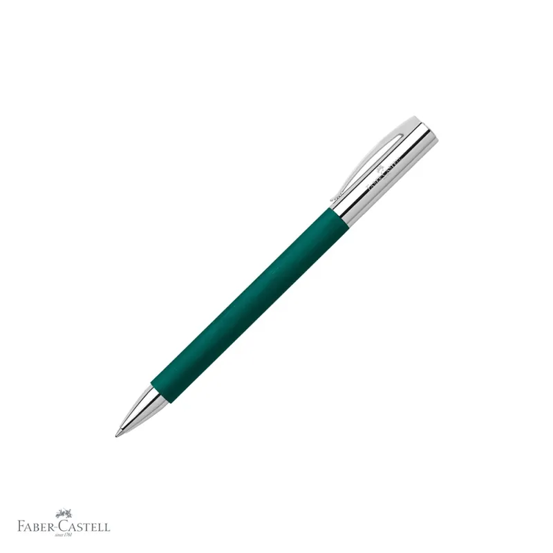 Cel mai vândut Pix premium Faber-Castell Ambition Precious Resin verde soft, mecanism rotativ, rezerva neagra M