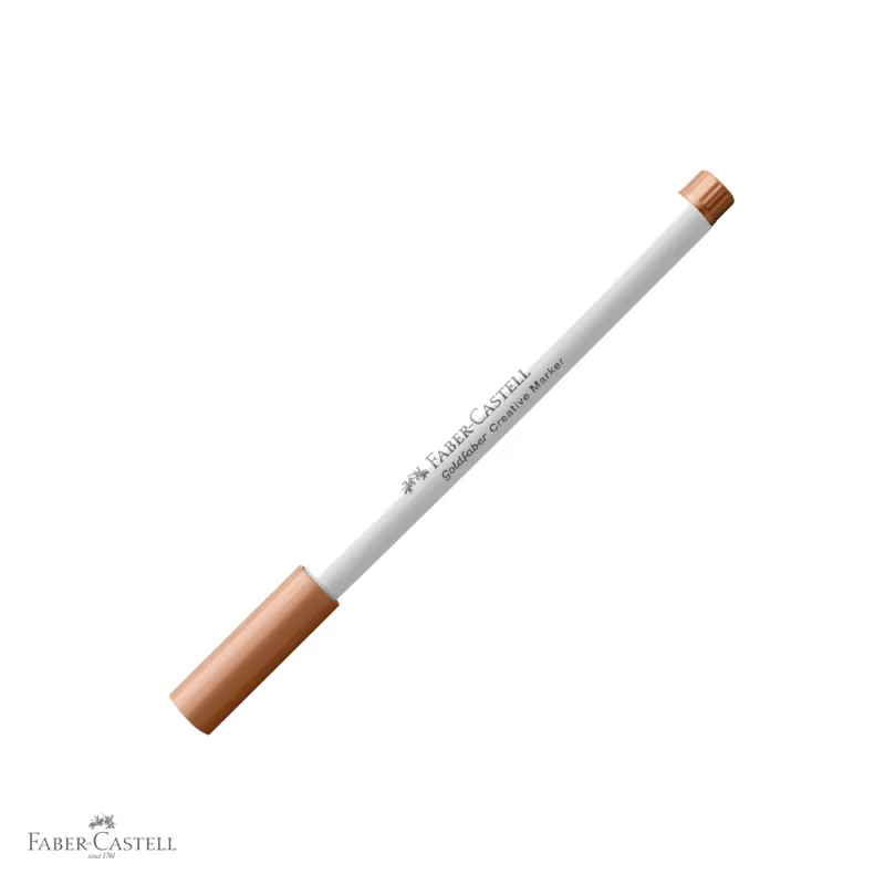 Calitate înaltă Marker creativ Faber-Castell Goldfaber, varf rotund 1.5 mm, maro sirop de artar 587, pentru hartie, sticla si metal