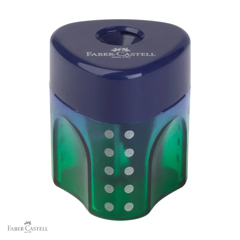 Calitate înaltă Ascutitoare plastic cu grip Faber-Castell gama Flow, cu container, efect gradient