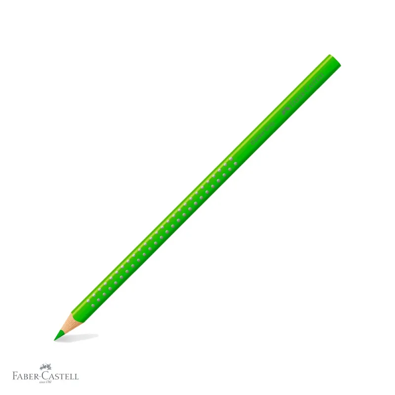 Creion colorat Faber-Castell Grip 2001 verde iarba, forma triunghiulara ergonomica, pentru copii Livrare rapidă