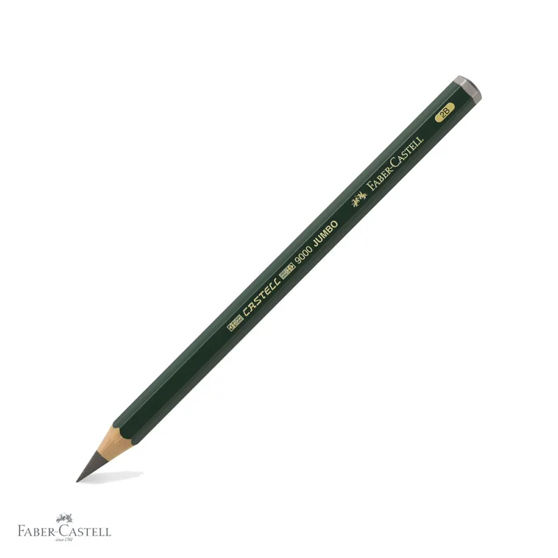 Creion grafit Faber-Castell Castell Jumbo, mina 2B, hexagonal, pentru scriere si desen Vezi acum