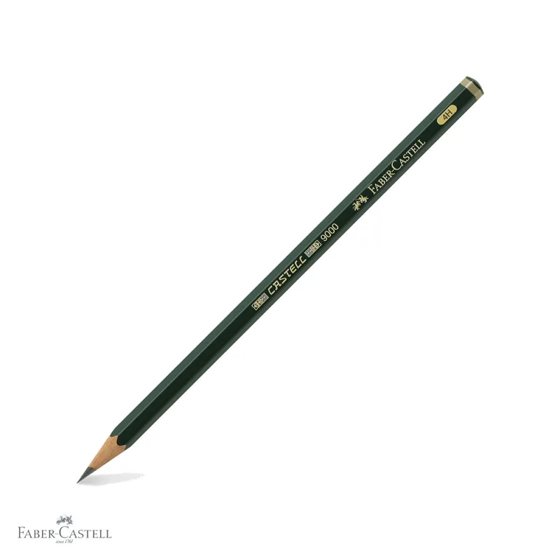 Cel mai vândut Creion grafit hexagonal Faber-Castell Castell 9000, duritate 4H, pentru desen tehnic si schite