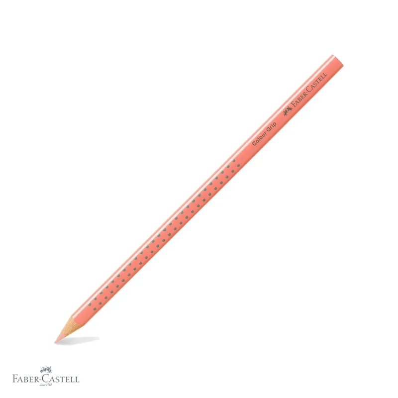 Creion colorat Faber-Castell Grip, nuanta flesh deschis, forma triunghiulara ergonomica, pentru copii Doar azi