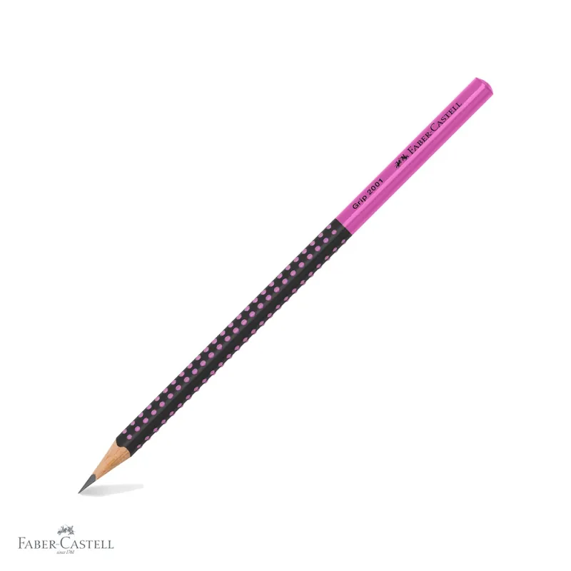 Ofertă specială Creion grafit Faber-Castell Grip 2001 Two Tone, mina B, forma ergonomica triunghiulara, negru-roz