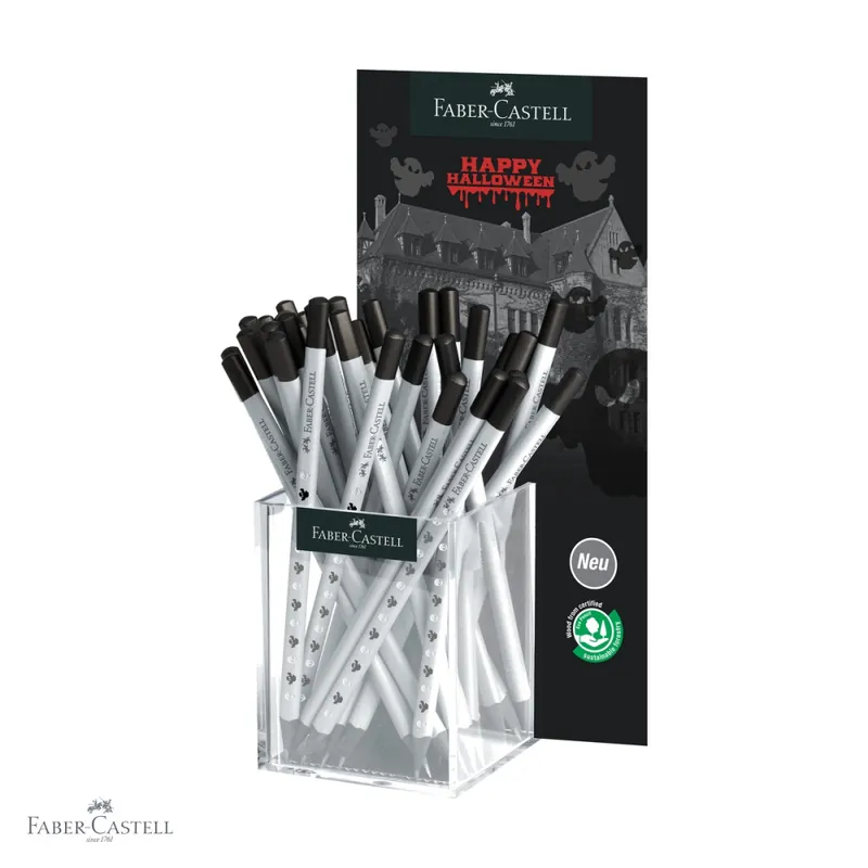 Set 36 creioane grafit HB Faber-Castell, editie limitata Halloween, forma triunghiulara ergonomica Noutate