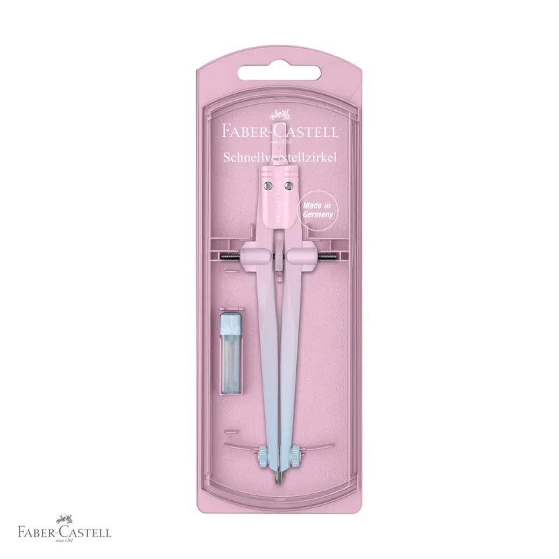 Compas Faber-Castell Stream Flow, reglare rapida, design ergonomic gradient, pentru scoala si desen tehnic Promoție