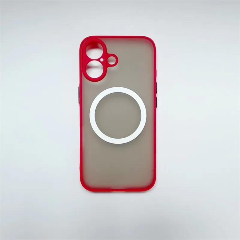 CELLECT magnetic plastic toc iPhone 16 Plus roșu-negru Preț redus