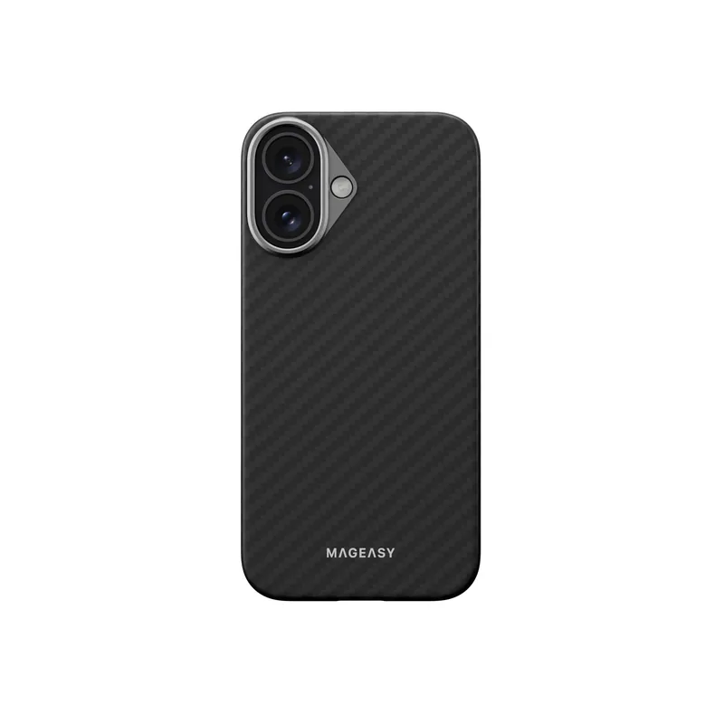 MAGEASY Kev M Aramid Fiber Protective backplate iPhone 16 negru Reducere specială