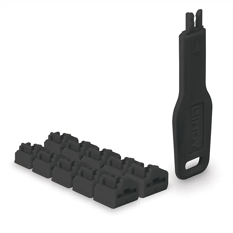 LINDY ZUB RJ-45 port blocarea 10buc chei negru Livrare rapidă