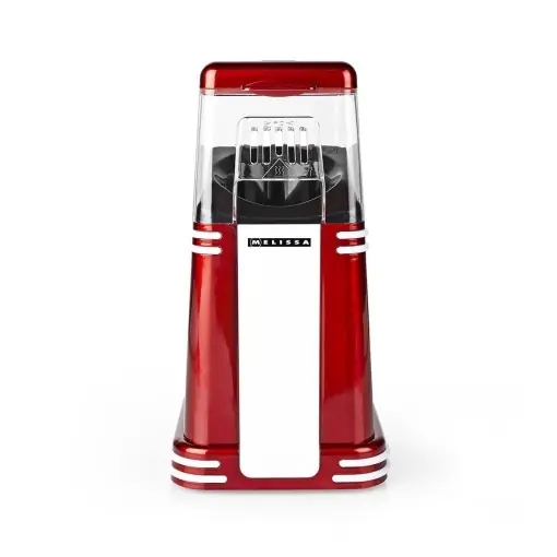 Aparat de facut popcorn Melissa Retro 16310187 1200 W fara ulei design compact RosuAlb Reducere extra