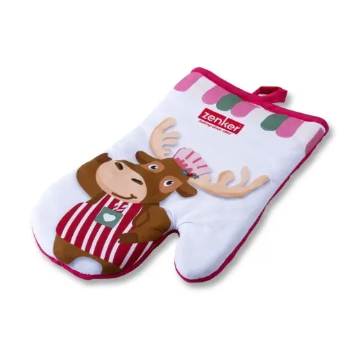 Zenker Manusa de Bucatarie Christmas Candy Shop Design Festiv Elch Bumbac 100 Hitzebestenta Super ofertă