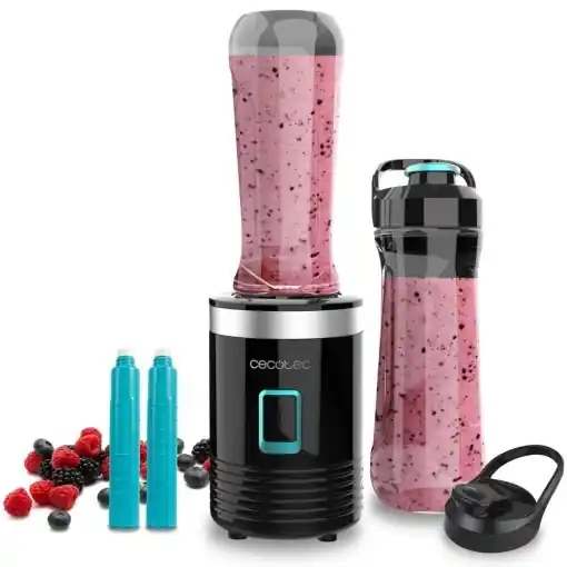 Blender portabil Cecotec Power Titanium 300 EasyGo 350W 2 recipiente Tritan 4 lame titan Cel mai bun preț