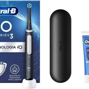 Periuta electrica Oral-B iO 3 Negru cu senzor de presiune si 3 moduri de curatare Preț redus