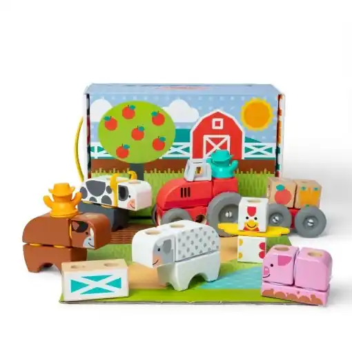 Reducere Melissa Doug Blockables Set Ferma 56 Piese Constructie Creativa FSC