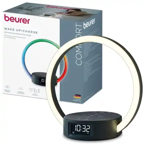 Lampa multifunctionala Beurer WL 65 cu functie de trezire si incarcare simulare rasarit si lumina ambientala Ofertă limitată