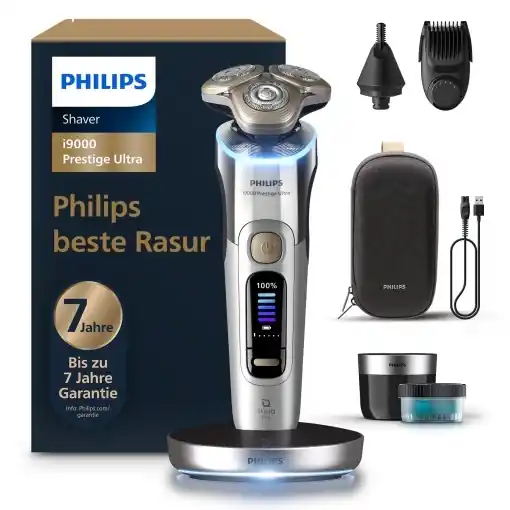 Aparat de ras Philips i9000 Prestige Ultra XP940438 crom pentru ras umed si uscat cu senzor de presiune si miscare Retur gratuit