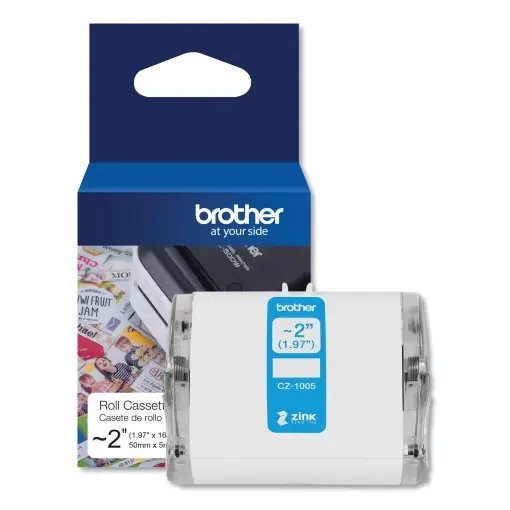 Brother CZ-1005 Rola Etichete Colorate 50mm x 5m Autocolant pentru VC-500W Calitate înaltă