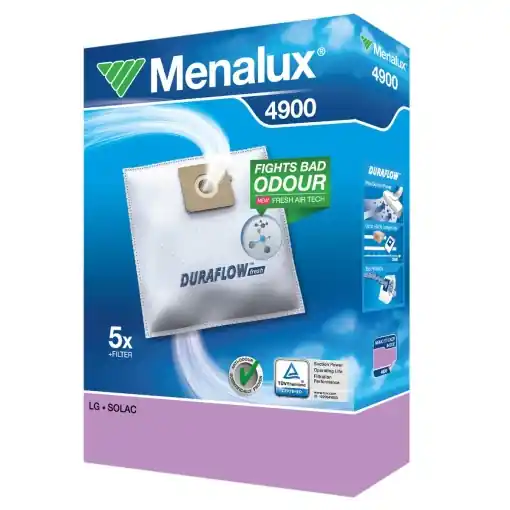 Preferatul clienților Sac aspirator Menalux 4900 set 5 bucati sintetice performanta ridicata compatibil Rowenta Bomann LG