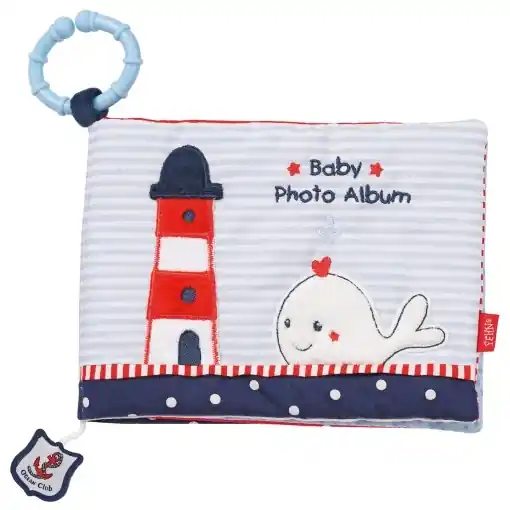 Disponibil imediat Album foto pentru bebelusi Fehn Ocean Club 20x15 cm material textil pentru 6 fotografii