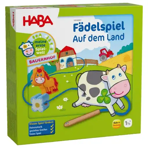 Ieftin HABA 5580 Set de Joaca Ferma pentru Copii Joc de Indemanare din Lemn Motive Ferma de la 18 Luni