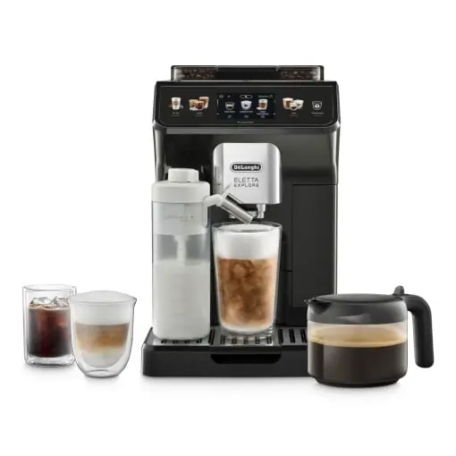 Doar azi Espressor automat DeLonghi Eletta Explore ECAM45267G 50 bauturi LatteCrema Cold Brew Touchscreen Gri inchis