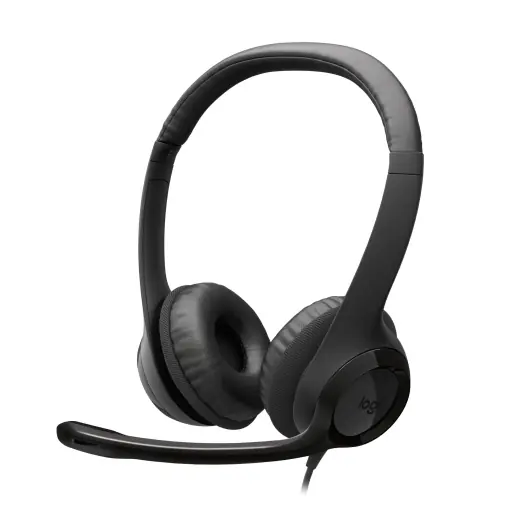 Casti Logitech H390 cu microfon USB sunet stereo negru Livrare gratuită