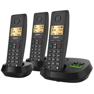 Telefoane fara fir Gigaset Pure 220A Trio functie Call Block agenda 80 contacte negru Comandă acum