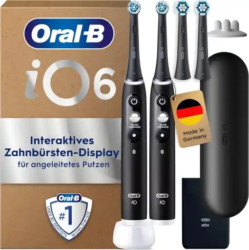 Periuta electrica Oral-B iO Series 6 Plus Black Lava 5 moduri de curatare set 2 bucati Discount