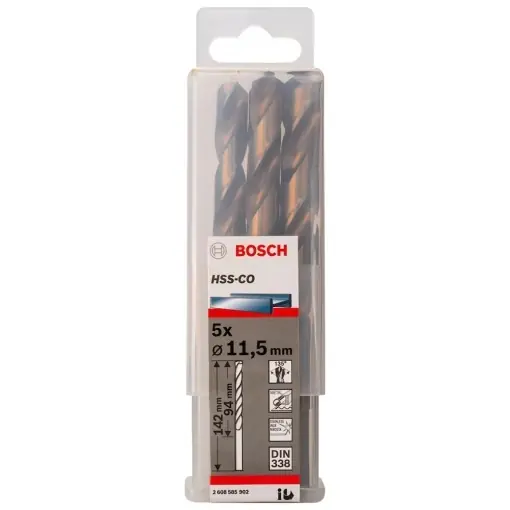 Ofertă limitată Set burghie metal Bosch Professional HSS-Cobalt O 115 mm 5 bucati rezistenta ridicata la uzura