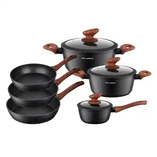 Ofertă de sezon Set vase de gatit Florina Master Black 6 piese aluminiu compatibil inductie