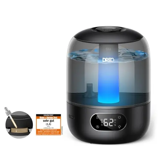 Discount Umidificator Dreo cu ultrasunete 3L functie aromaterapie ideal pentru dormitor si camere de copii